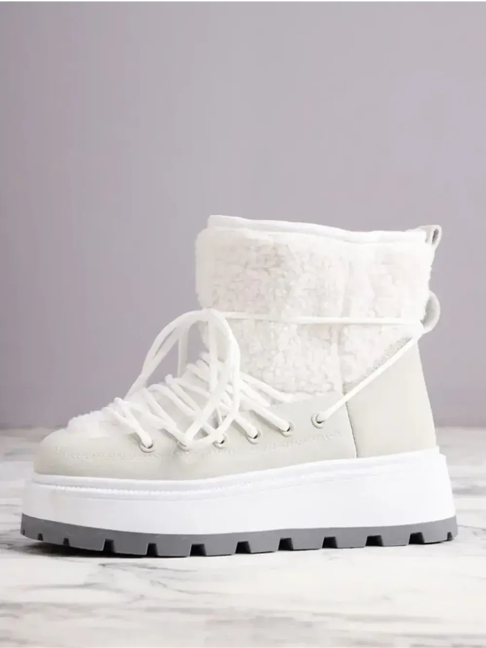 Зимние угги натуральный мех на платформе