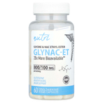 Nutri, Glynac-ET, этиловый эфир глицина и NAC, 60 веганских капсул