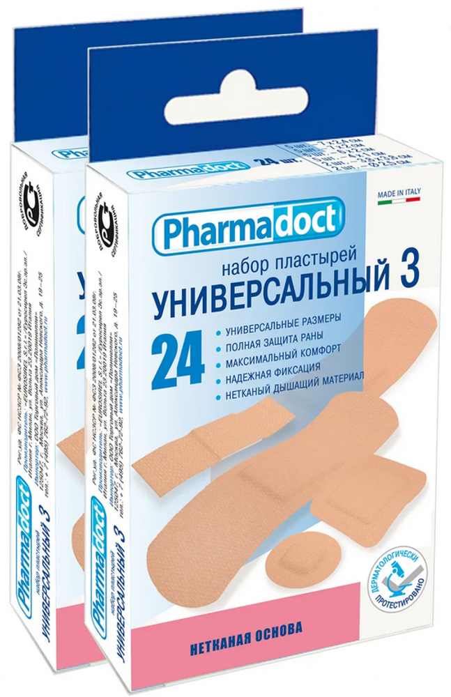 Набор пластырей универсальный 3 Pharmadoct, 24 шт