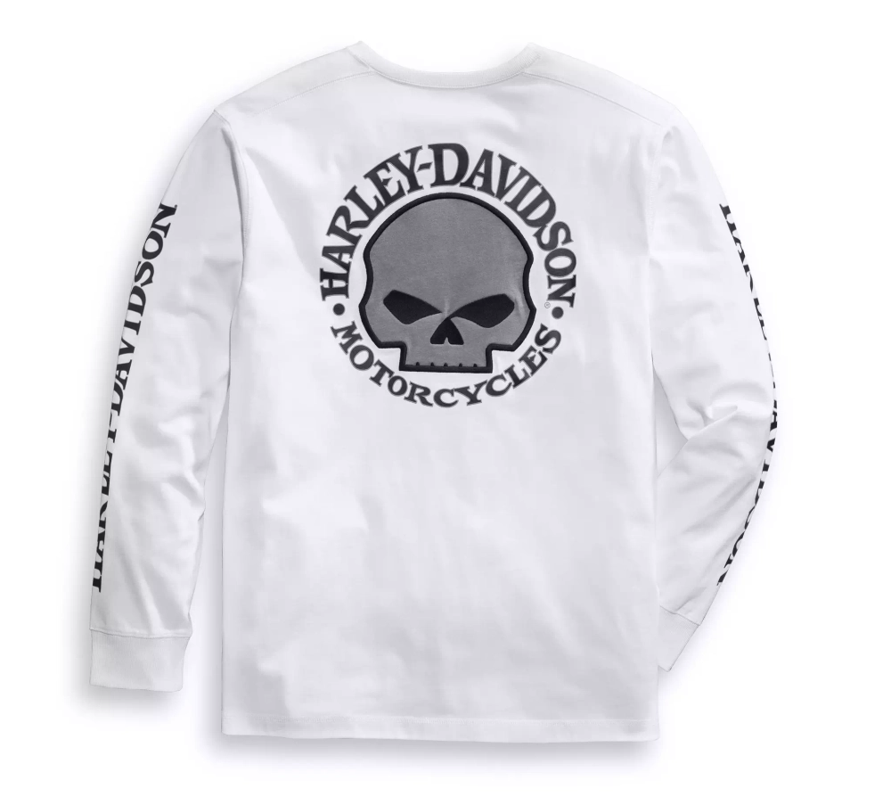 Лонгслив Skull Long Sleeve Tee - White Harley-Davidson