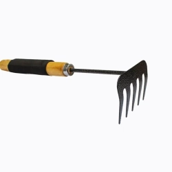 Грабли мини с деревянной рукояткой(5-зуб., L-300мм) WMC TOOLS WMC-TG2104020-Z