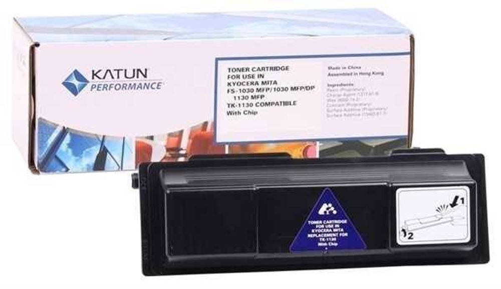 Тонер-картридж Katun, аналог Kyocera TK-1130 для FS-1030MFP/DP/1130MFP/M2030DN/M2530DN (3K)