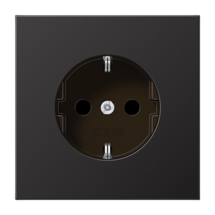 JUNG LS 990 Dark Розетка с/з с защитными шторками безвинт. зажим, арт.AL1520KID