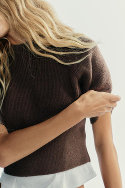 ZARA ДЖЕМПЕР В РУБЧИК, КОРИЧНЕВЫЙ