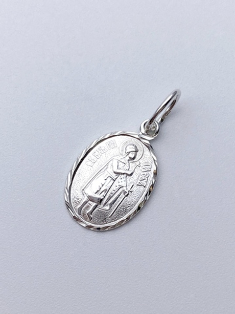 Образок из серебра/Без покрытия/Подвижное ухо/Глеб