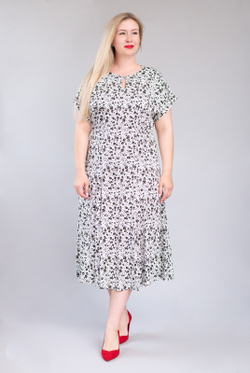 Платье женское 3682ВП, черный цветок #40ЧЦ053682ВП