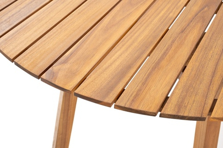 Стол садовый обеденный из акации Joygarden МОДЕНА круглый 116 см, коричневый