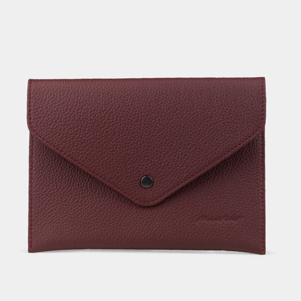 Конверт для хранения из кожи теленка, бордового цвета