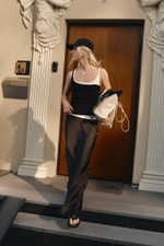 Майка из рибаны на бретелях bk