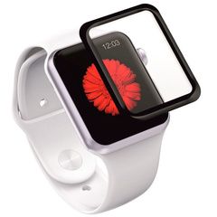 Защитное стекло 3D на весь экран Full Glue для Apple Watch 40 мм (Черная рамка)
