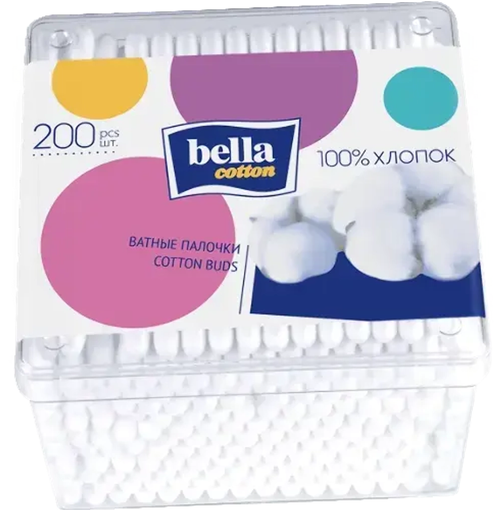Bella cotton палочки ватные 200 шт./коробка