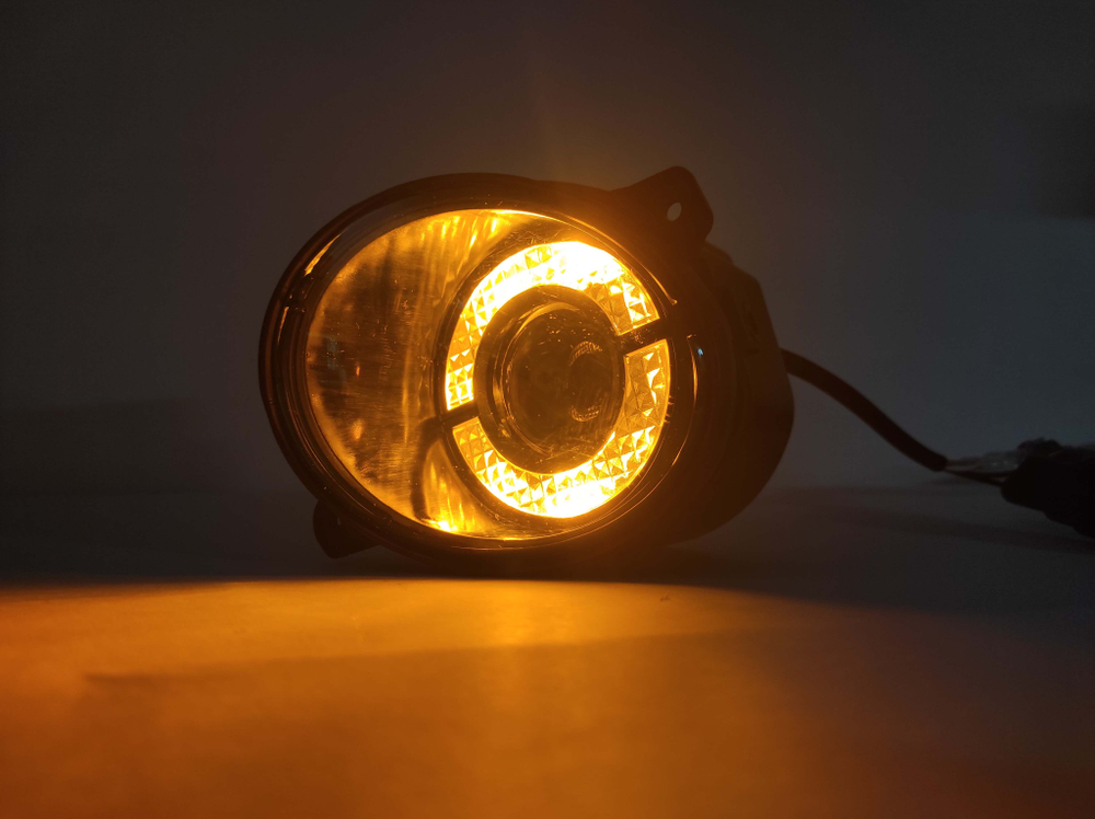 НЕТ - M68 - Белый / ПТФ M68 линзы ДХО+поворотник, для Lada Largus, Kalina, Kalina II, Granta, Datsun, светодиодные противотуманные фары (2 шт. / комплект)