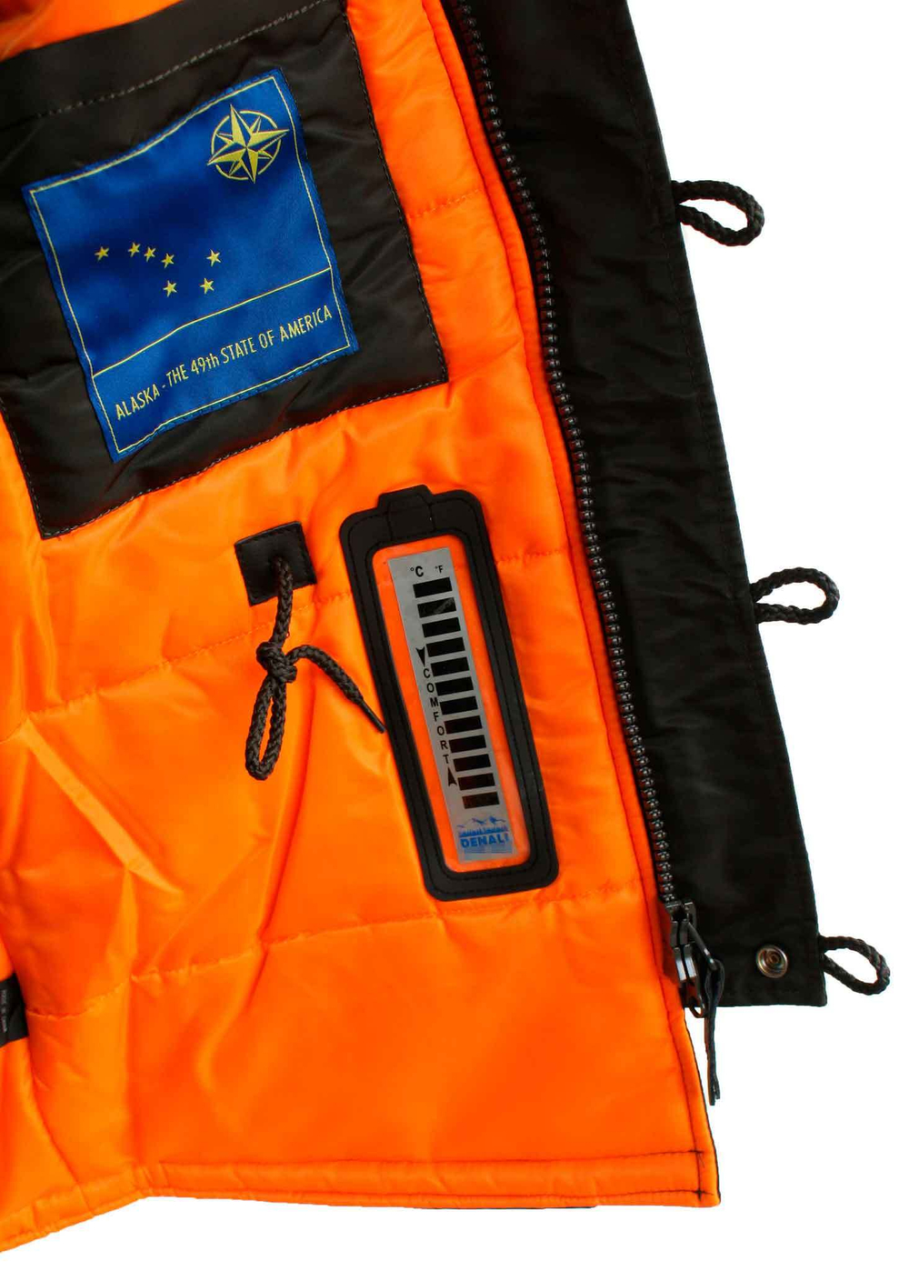 Куртка Аляска N-3B Husky Denali (т. серая - beluga/orange)