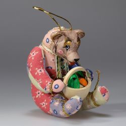 Ёлочная игрушка Медвежонок с корзинкой