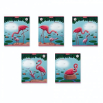 Тетрадь школьная А5 12л клетка "Фламинго MIX-PACK" (ErichKrause) микс цветов (комплект 5 шт)