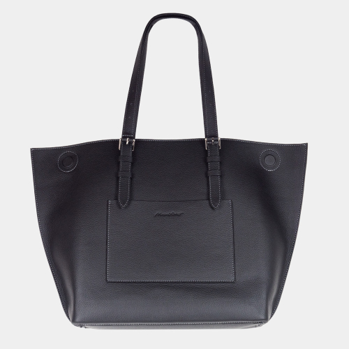 Сумка Shopper Vintage из кожи теленка, черного цвета
