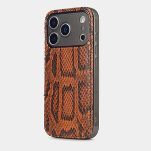 Чехол-накладка для iPhone 17 Pro Max Louis из кожи питона, цвета коньяк