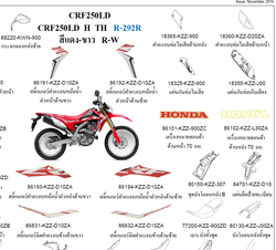 19030-KZZ-900ZB. SHROUD R. FR. Honda CRF250L-M. R292 Red