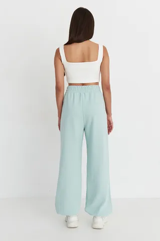 Джоггеры оверсайз из рифленого хлопка цвета мята