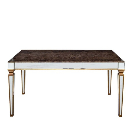 Обеденный стол с зеркальными вставками (мраморная столешница) (KFC1152E7A) Garda Decor