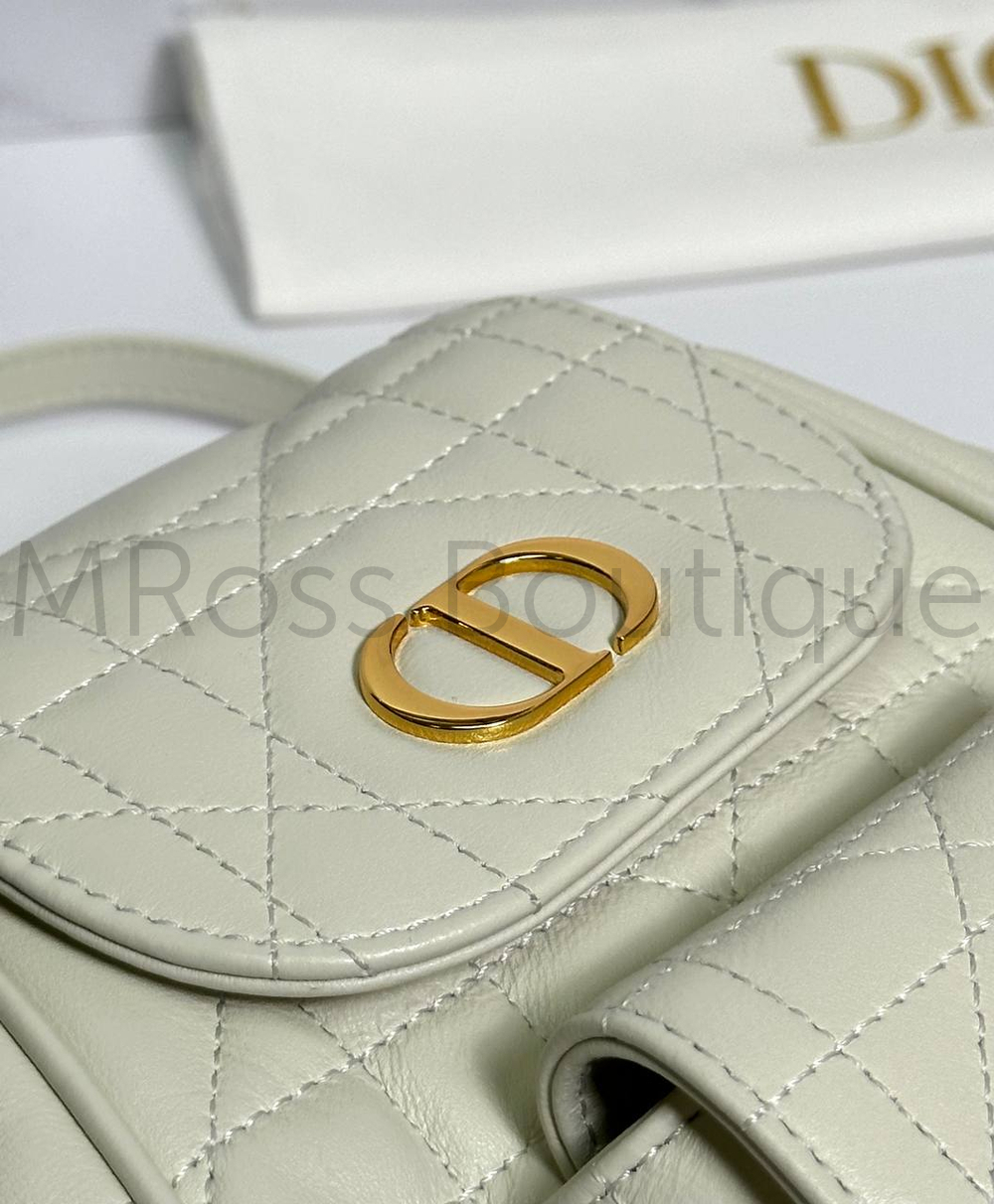 Маленький рюкзак Dior Caro белого цвета
