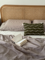 Плед из шерсти бежево-серого цвета из коллекции essential, 130х180 см