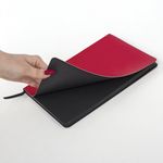 Блокнот в клетку А5 (148x218 мм), 80 л., под кожу красный BRAUBERG "Metropolis Mix", 111039