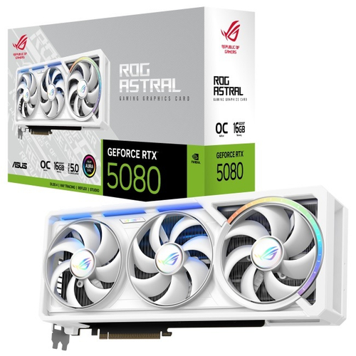 Видеокарта ASUS GeForce RTX 5080 ROG ASTRAL White OC 16GB (ROG-ASTRAL-RTX5080-O16G-WHITE), (90YV0LV4-M0NA00)