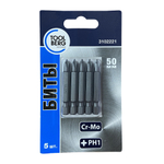 Биты  PH  сталь S2  1*50мм  набор 5шт T4P (Лакра)  3102221