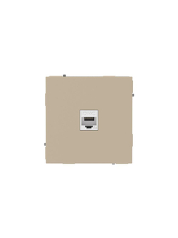 Розетка компьютерная 1-м KANT RJ45 кат.5E без шторки ванильн. марципан DKC 7015663