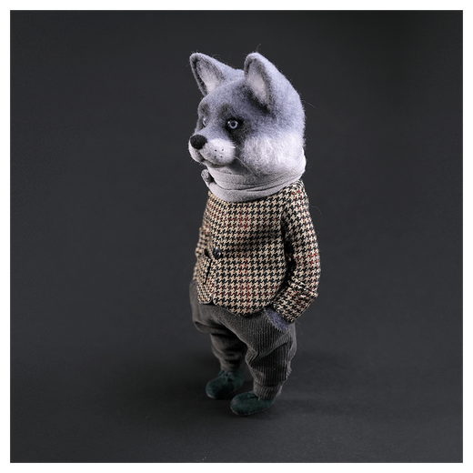 Валяная игрушка «Волк Кузьма»