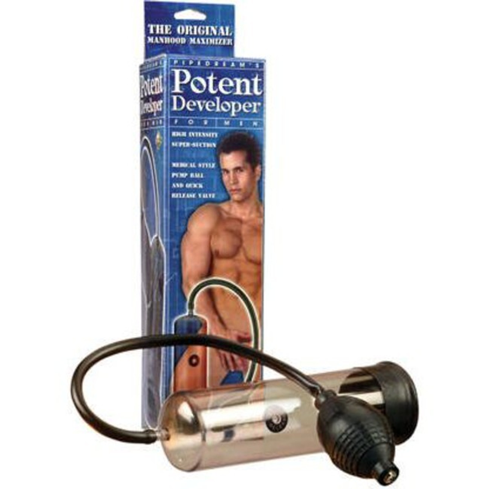 Мужская вакуумная помпа "Potent Developer" (Цвет: прозрачный с черным)
