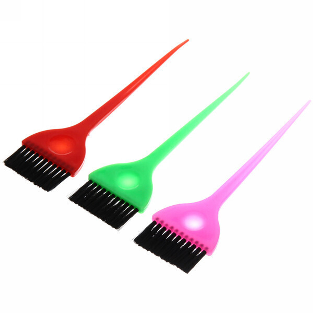 Кисточка для покраски волос в пакете «Hair Beauty», широкая, глянцевая, микс 3 цвета, 21,5см