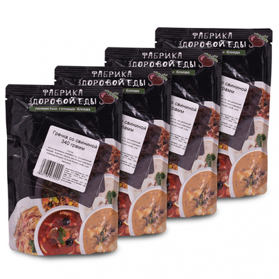 Фабрика здоровой еды. Гречка со свининой 4шт*340г 1,36кг