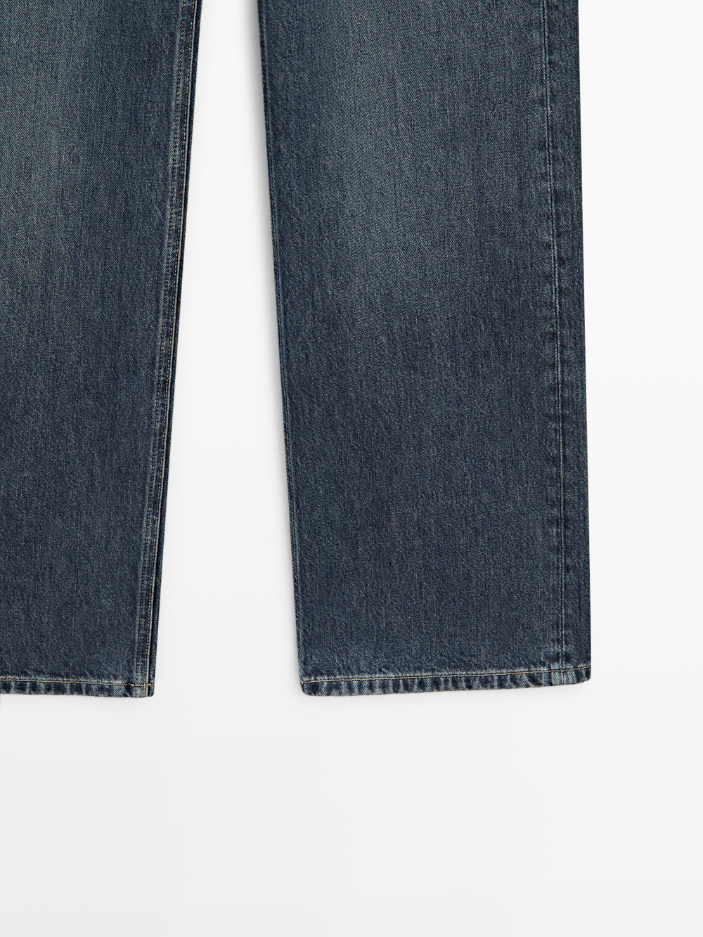 Massimo Dutti Джинсы средней посадки с широкими штанинами, средне-синий