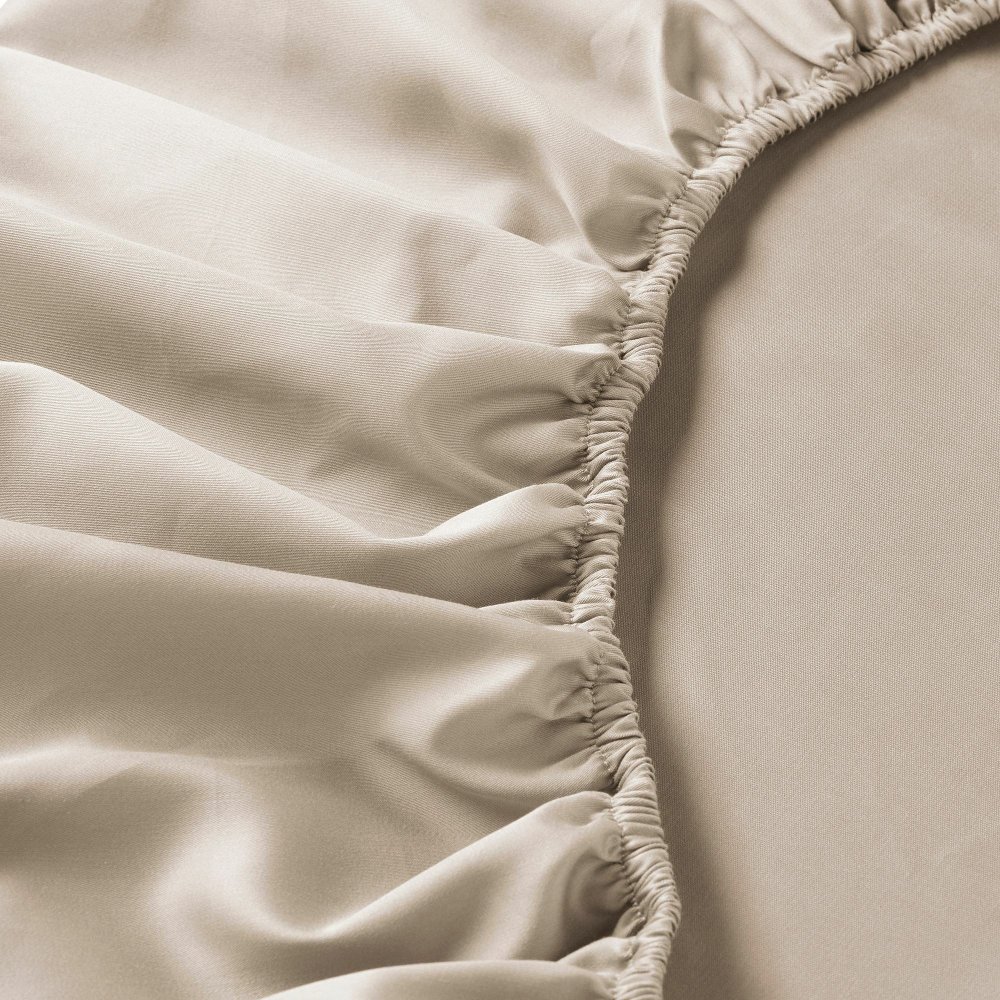 Простыня на резинке IKEA NATTJASMIN (НАТТЭСМИН), Светло-бежевый, 180х200 см