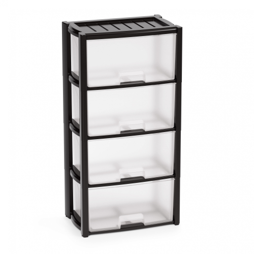 КОМОД КОЛОРИТ 4-Х СЕКЦИОН. ЧЕРНЫЙ АРТ.М7925