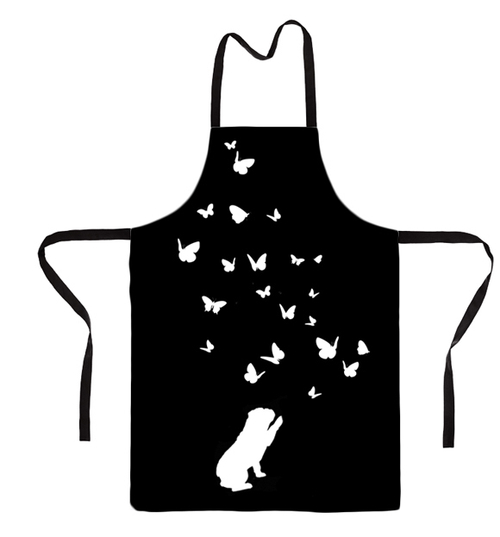 Фартук "Английский бульдог и бабочки"