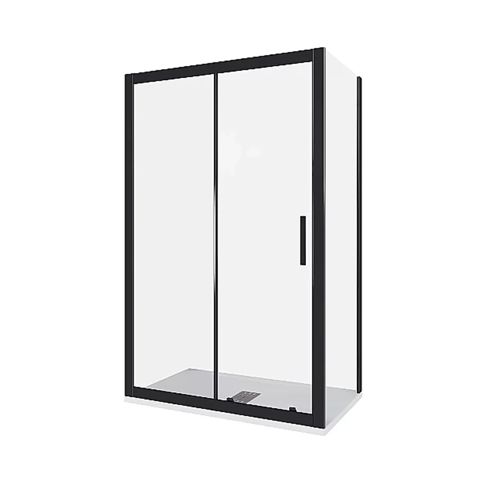 Душевой уголок Good Door Cofe WTW+SP 140х100 стекло прозрачное/профиль черный