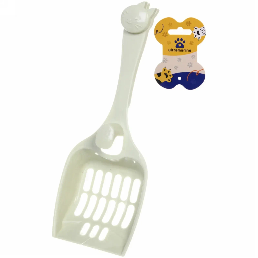 Совок для кошачьего туалета с держателем «ДОНКОТТИКО», цвет фисташковый, средняя сетка, 26*10см (лейбл)