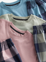 Пижама для мальчика Next 569-195, 3 шт., Голубой, Хаки, Розовый