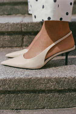 ZARA ТУФЛИ-МЮЛИ НА КАБЛУКЕ, ЭКРЮ