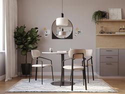 Стул Ror, Round, велюр, черный/бежевый