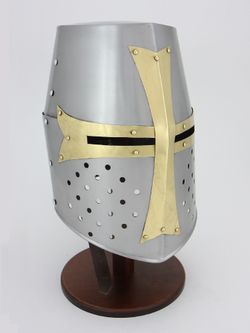 Nautical Шлем крестоносца ''Ведро'' с медной отделкой