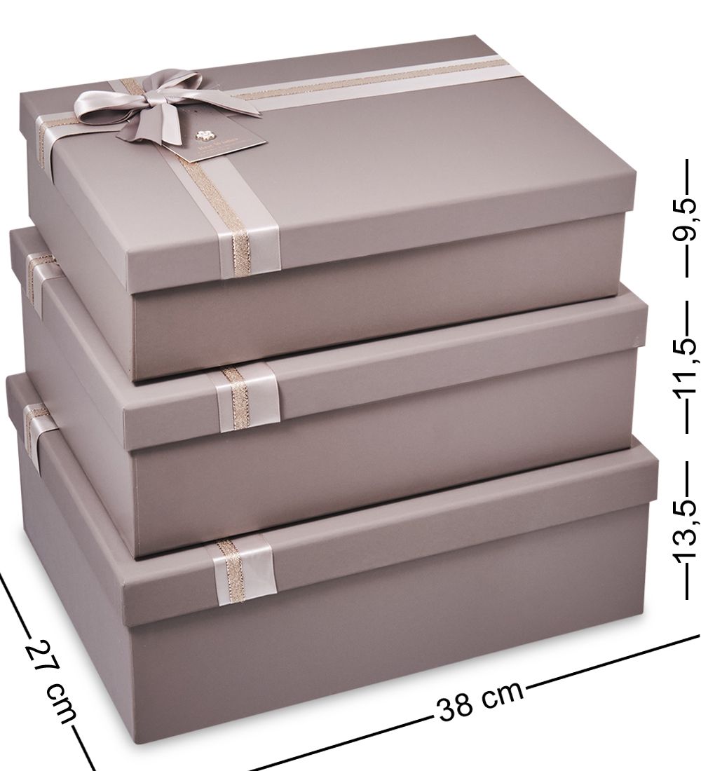 WF-183-B Набор коробок из 3 шт, серо-коричневый