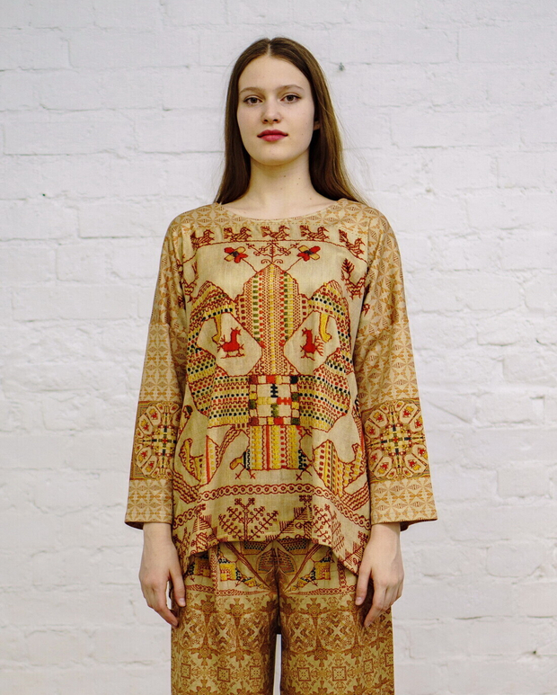 Туника "Оберег", по мотивам старинной русской вышивки