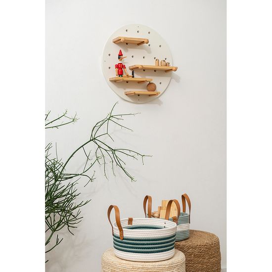 Корзина для хранения helly D28х14 см, бежевая/зеленая