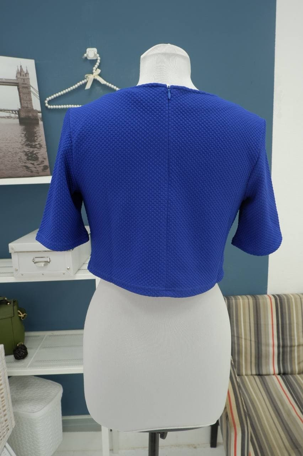 Топ Alexandra Kazakova с коротким рукавом синий 44 размер, новый