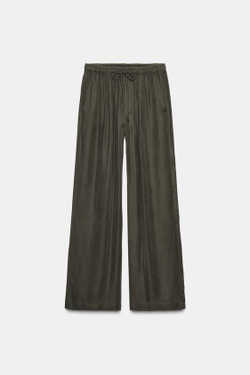 ZARA БРЮКИ ИЗ СТРУЯЩЕЙСЯ ТКАНИ — ZW COLLECTION, СЕРЫЙ