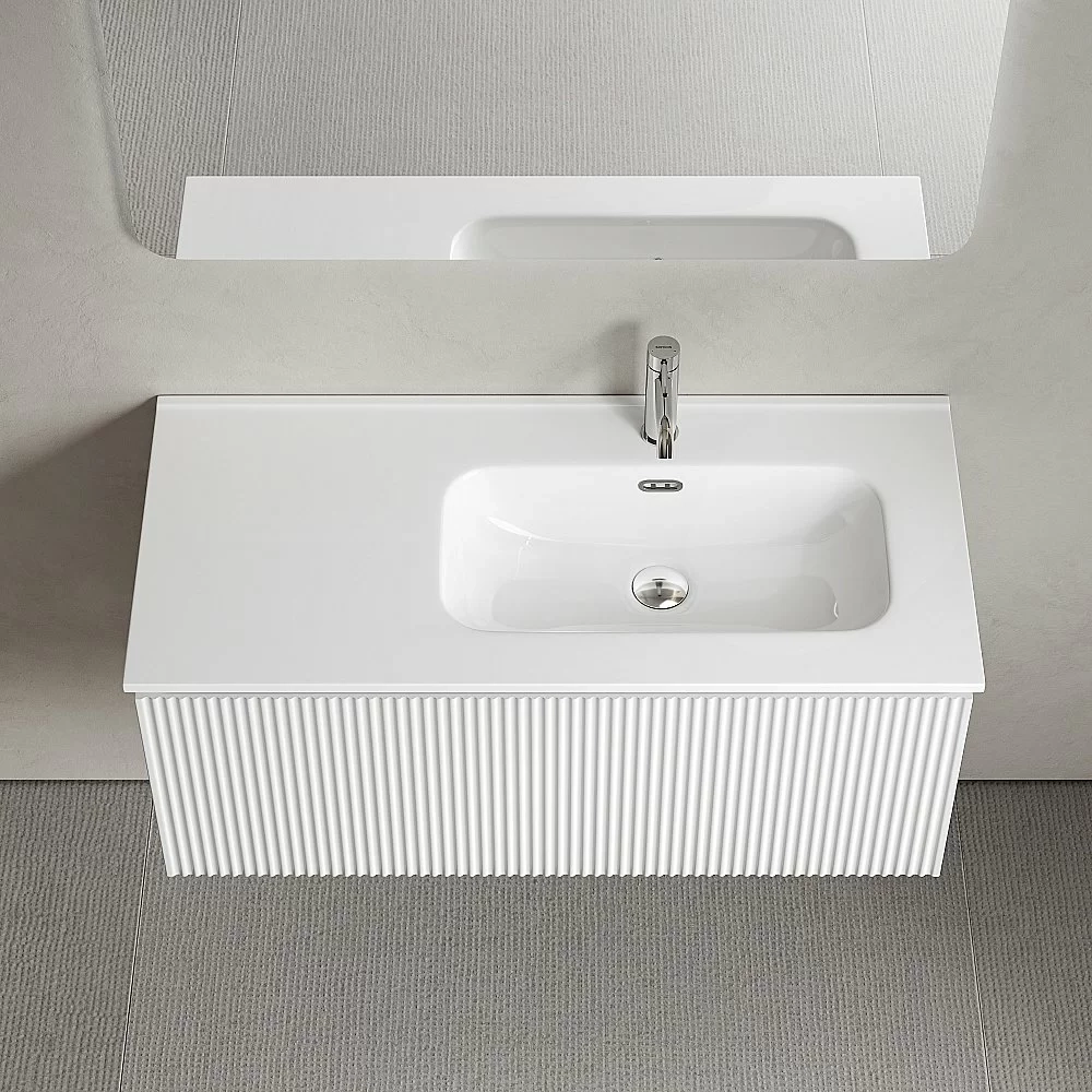 Тумба с раковиной Sancos Snob R 1.0 SNR1.0100LW/SNR1.0100RW Bianco